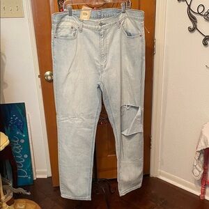 ✅✅✅BOGOHO ✅✅✅Light Blue Distressed Men's Jeans-40x32